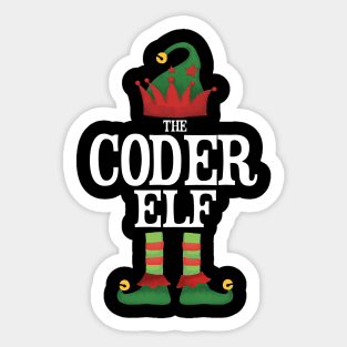 Coder Elf Matching Family Group Christmas Party Pajamas Sticker